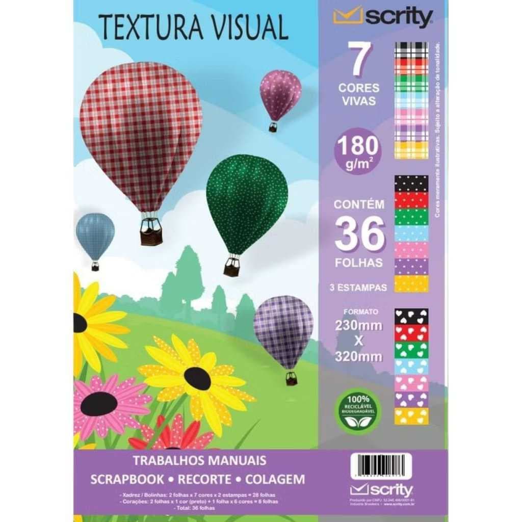 Bloco Papel Decorado Textura Visual 180 g/m² com 36 Folhas