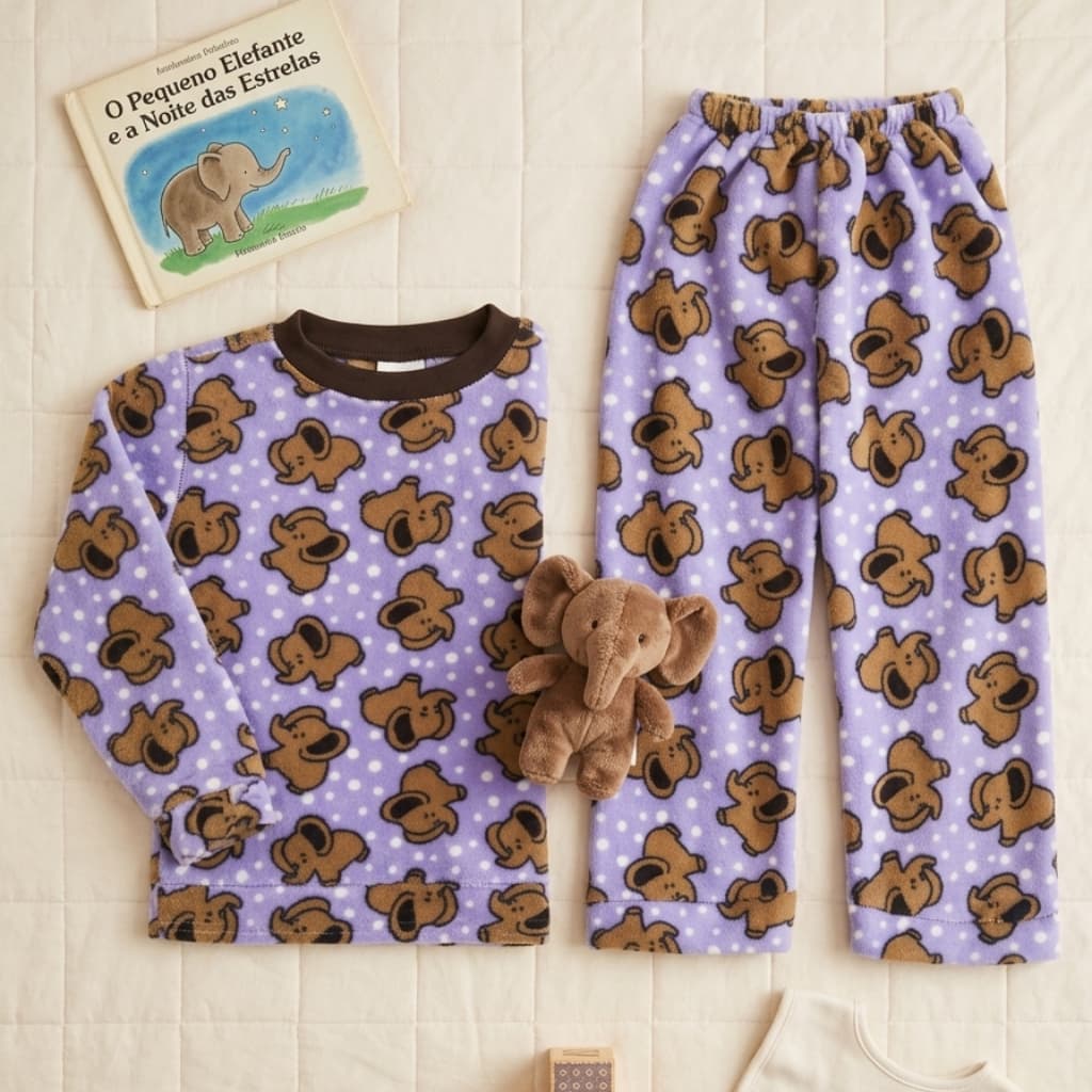 Pijama Infantil Plush Ultra-Soft Estampado (Menino/Menina) - Conforto e Fofura Garantidos