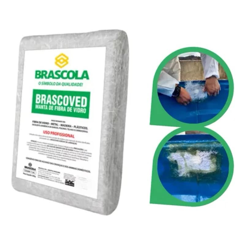 Manta de Fibra de Vidro Brascola 300g para Resina – Reforço, Laminação e Reparo