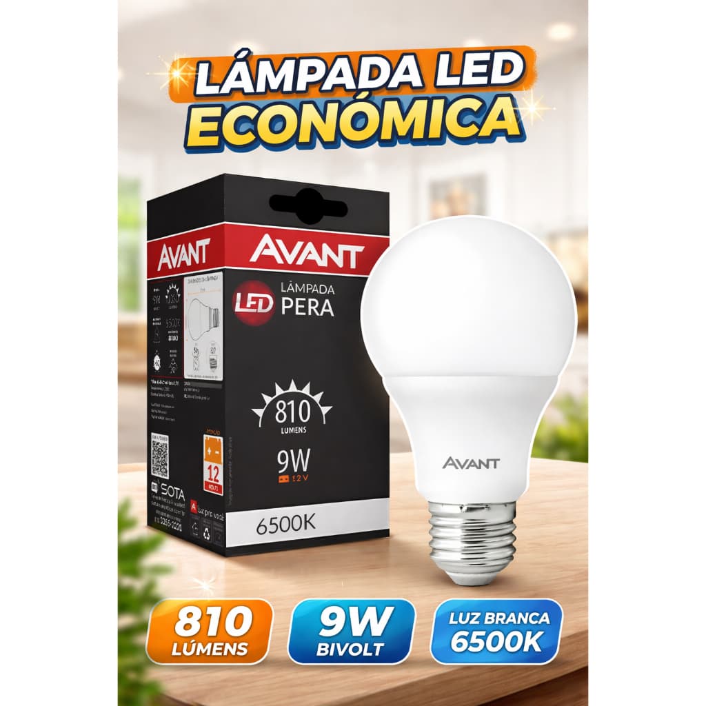 Lampada De Led Avant 9w Led Branca
