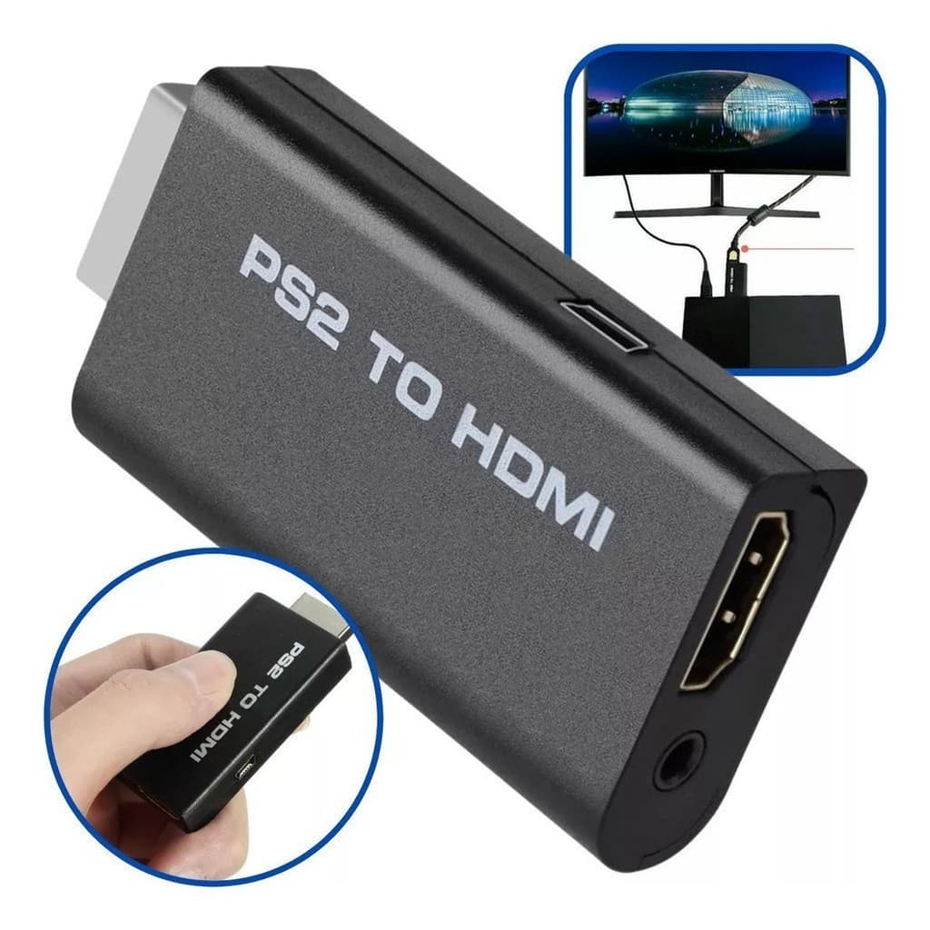 Cabo Conversor de áudio e vídeo AV para HDMI para PS2 e PS3 Adaptador conversor-HDMI-4K-1080p