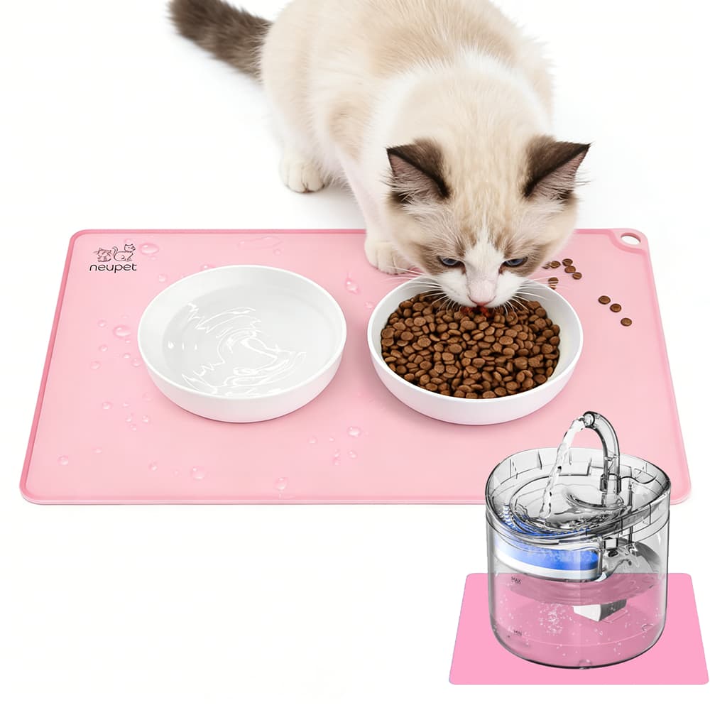 Newpet Tapete Pet Comedouro Cão Gato P Comida Água 40x50cm Rosa