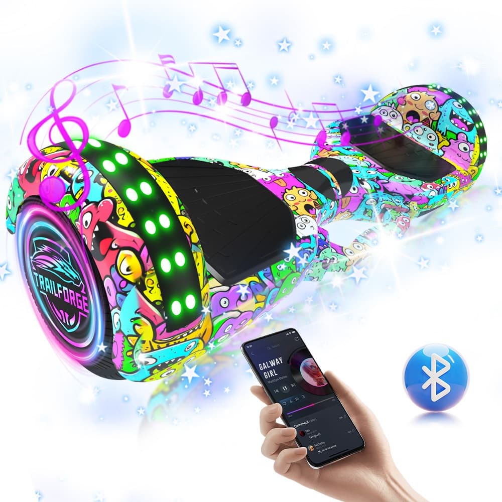 Trailforge Hoverboard Infantil 500W 6.5 Polegadas 4.4AH com Bluetooth e LED