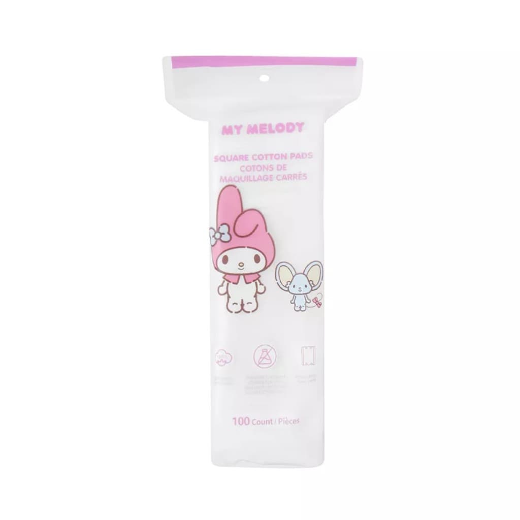 Algodão Quadrado Miniso 100 Unidades Sanrio My Melody Ideal para skincare diário tônico água micelar