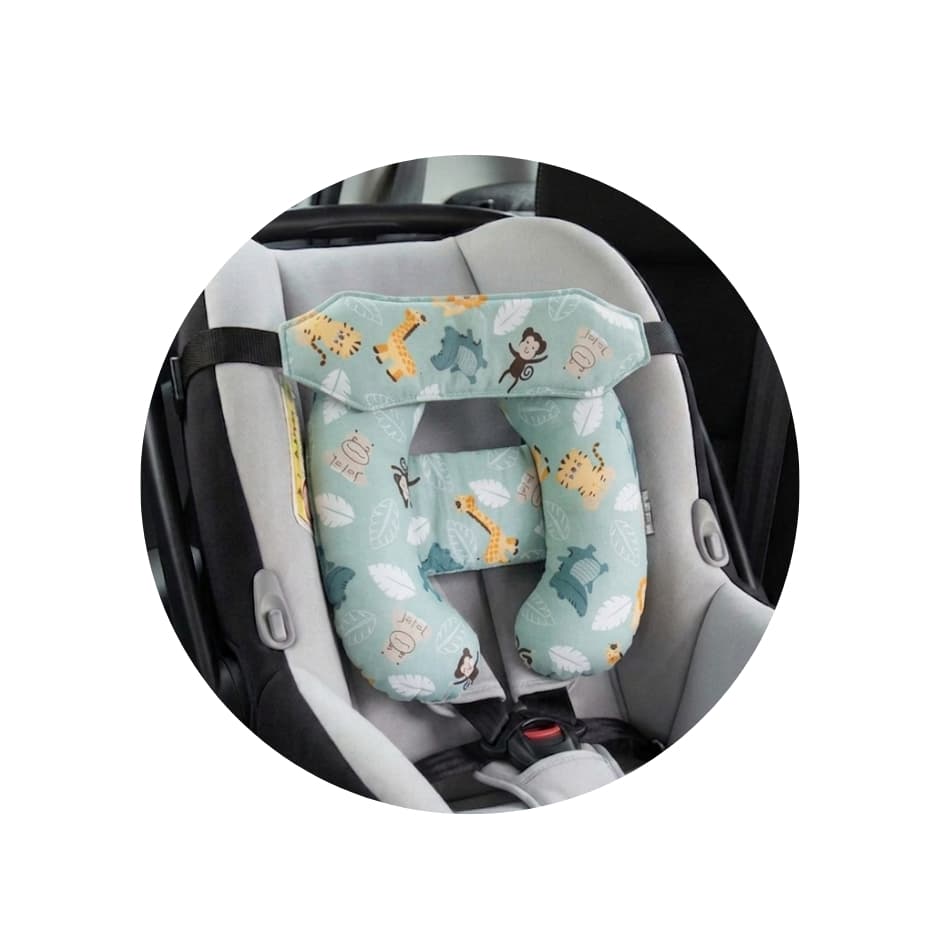 Almofada Pescoço Bebe para Bebe Conforto Anatomico + Faixinha Soneca