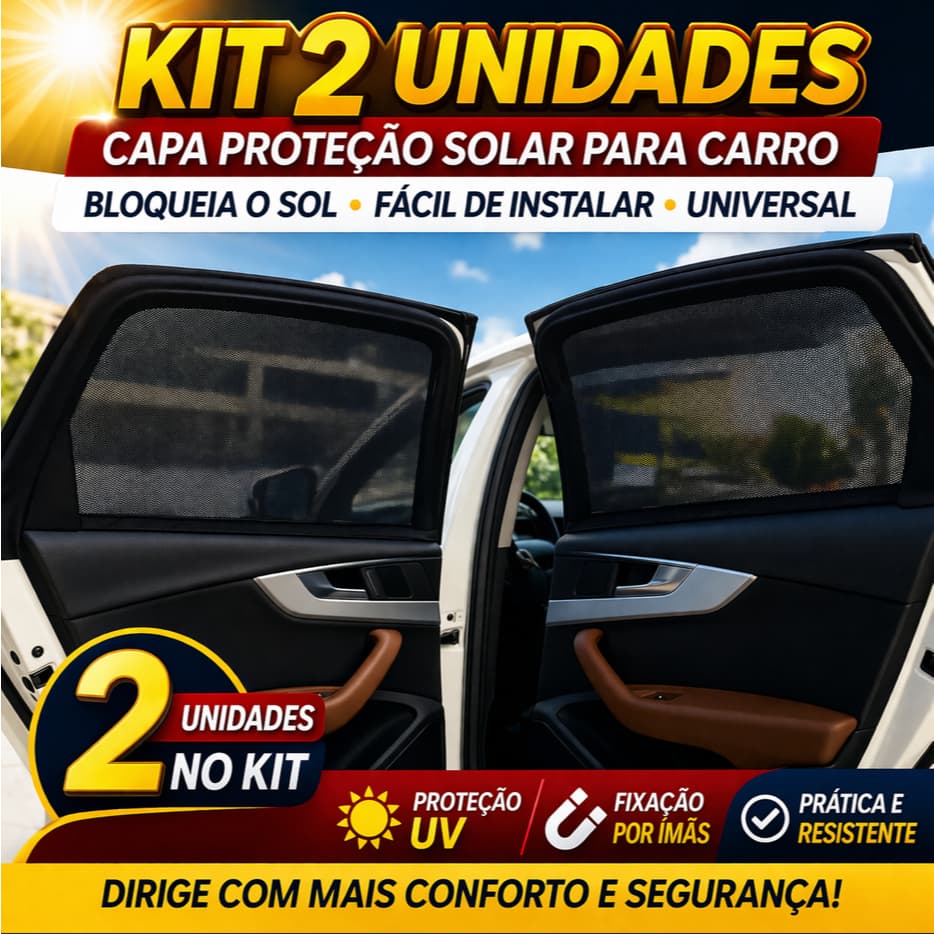 KIT 2 CAPAS PROTETOR SOLAR | BLOQUEIA CALOR E SOL NA HORA