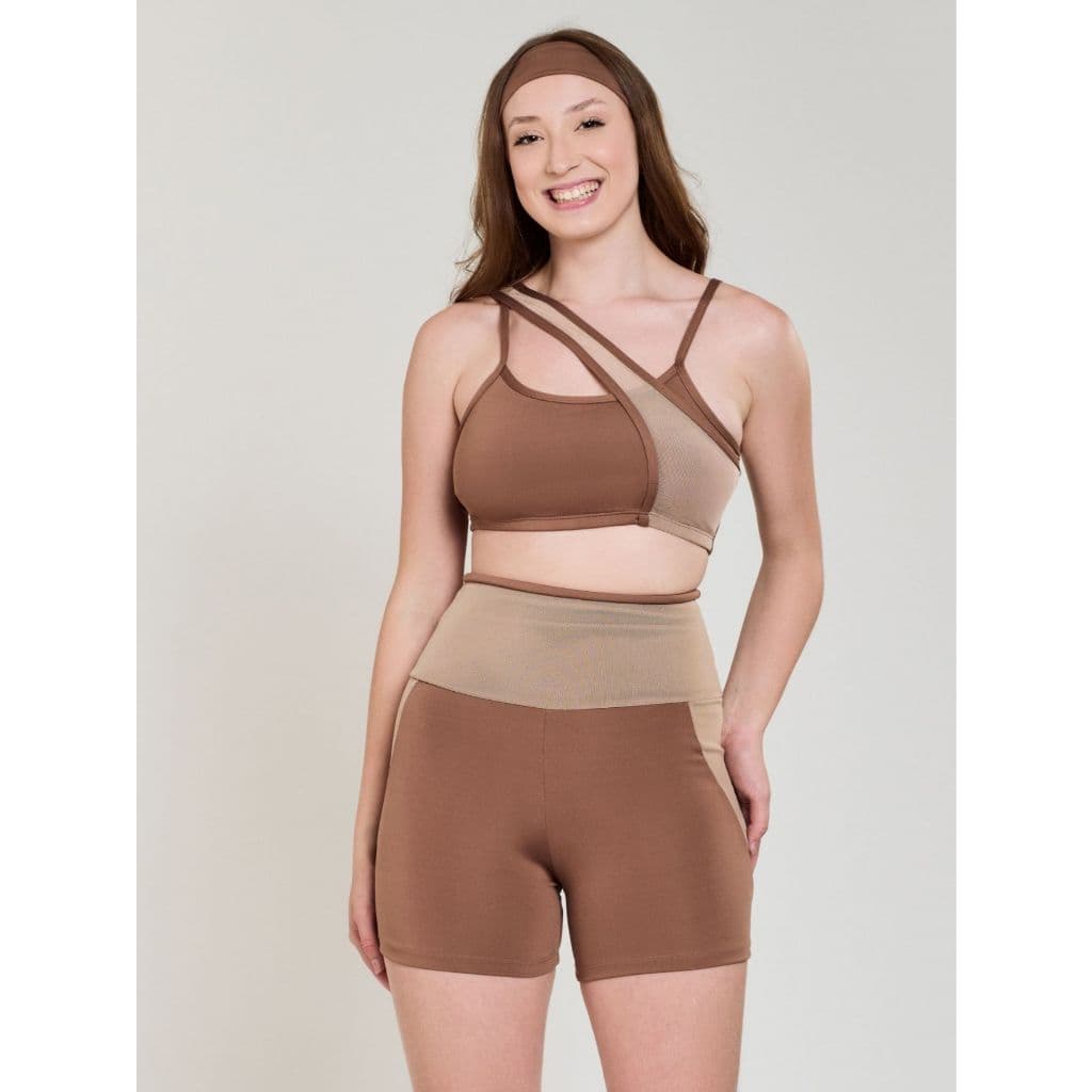 Conjunto Fitness Detalhe Em Tule (bermuda+top) Academia 11172/11174