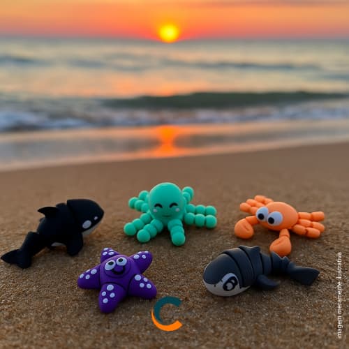 Brinquedos Articulados Para Banhos Divertidos Infantil Kit com 5 Brinquedos