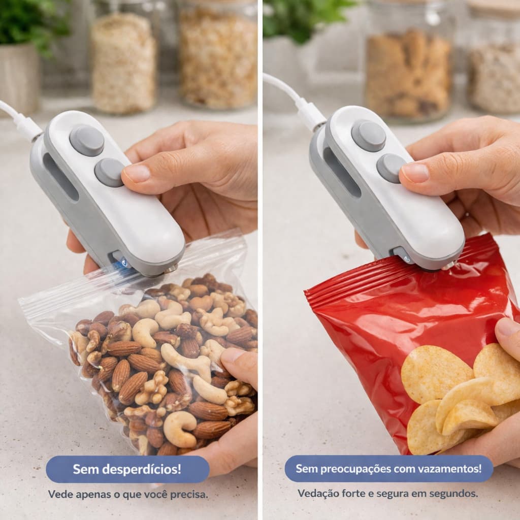 Mini Seladora de Embalagens Plásticas Portátil – Fechamento