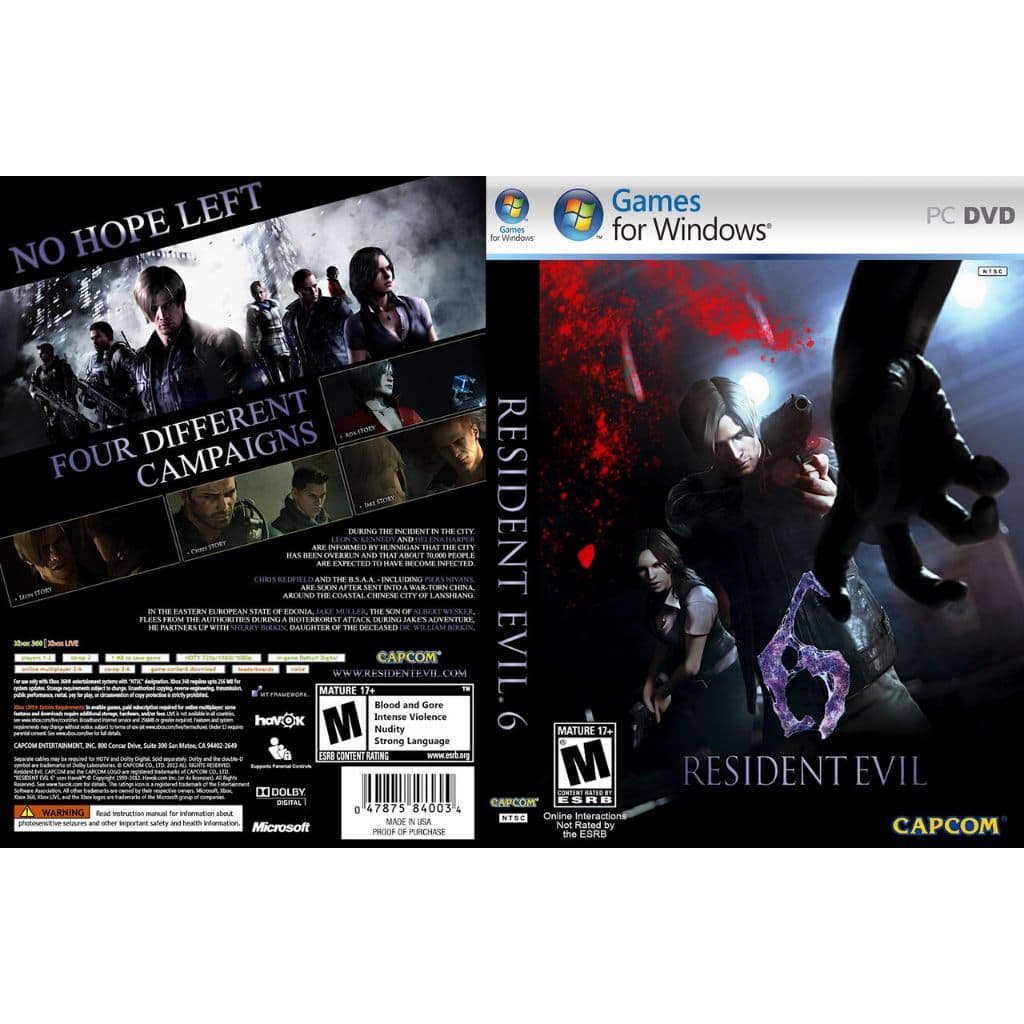 Resident Evil 6 computador ou notebook pendrive