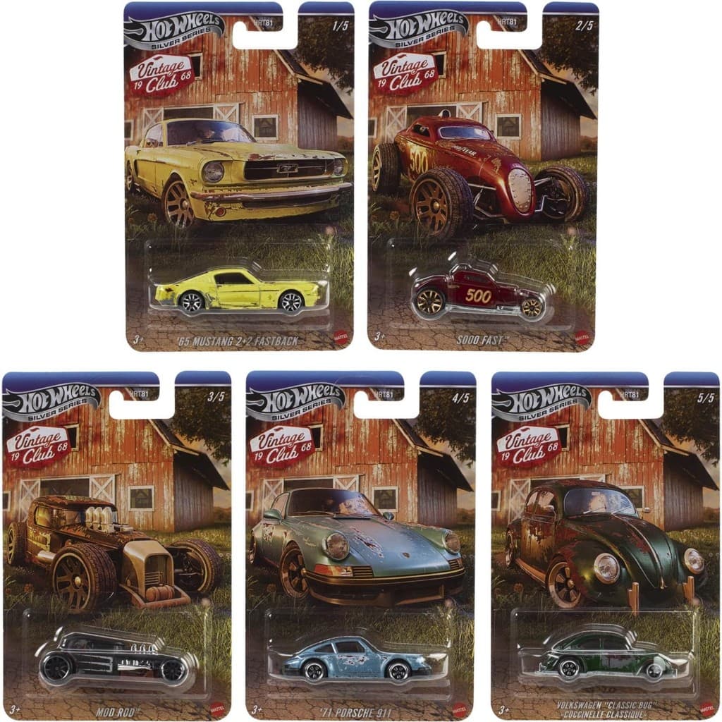 Set C/ 5 Hot Wheels Silver Series Vintage Club -1:64