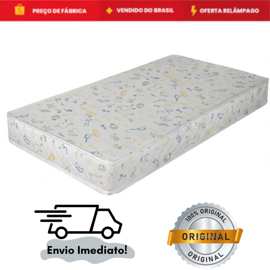 Colchão Baby 150 x 70 x 10 para Cama Infantil Espuma D18 Conforto e Durabilidade - Envio Imediato