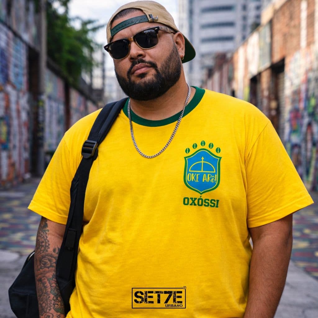 Camiseta Amarela OXOSSI Unisex Estilo Brasil | Algodão Confortável | Estampa Urbana Premium