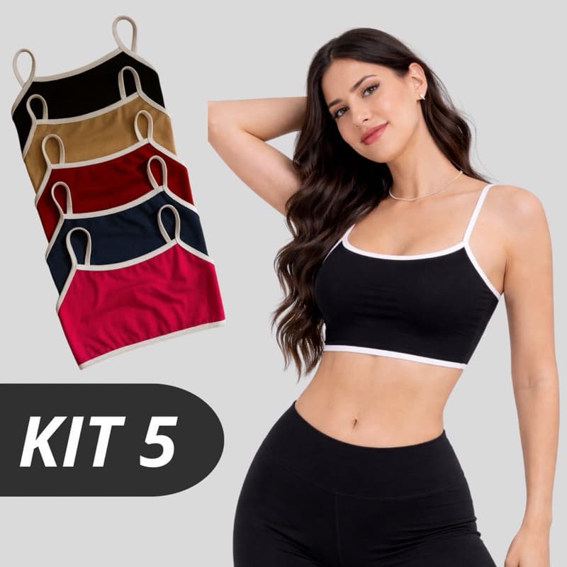 kit 5 top bicolor costa nua moda gringa blogueirinha sem bojo melly