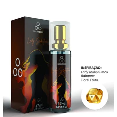 Perfume Feminino Lady Seduction Ozonteck 17ml/ Alta fixação/ Seduction é uma fragrância floral frutada