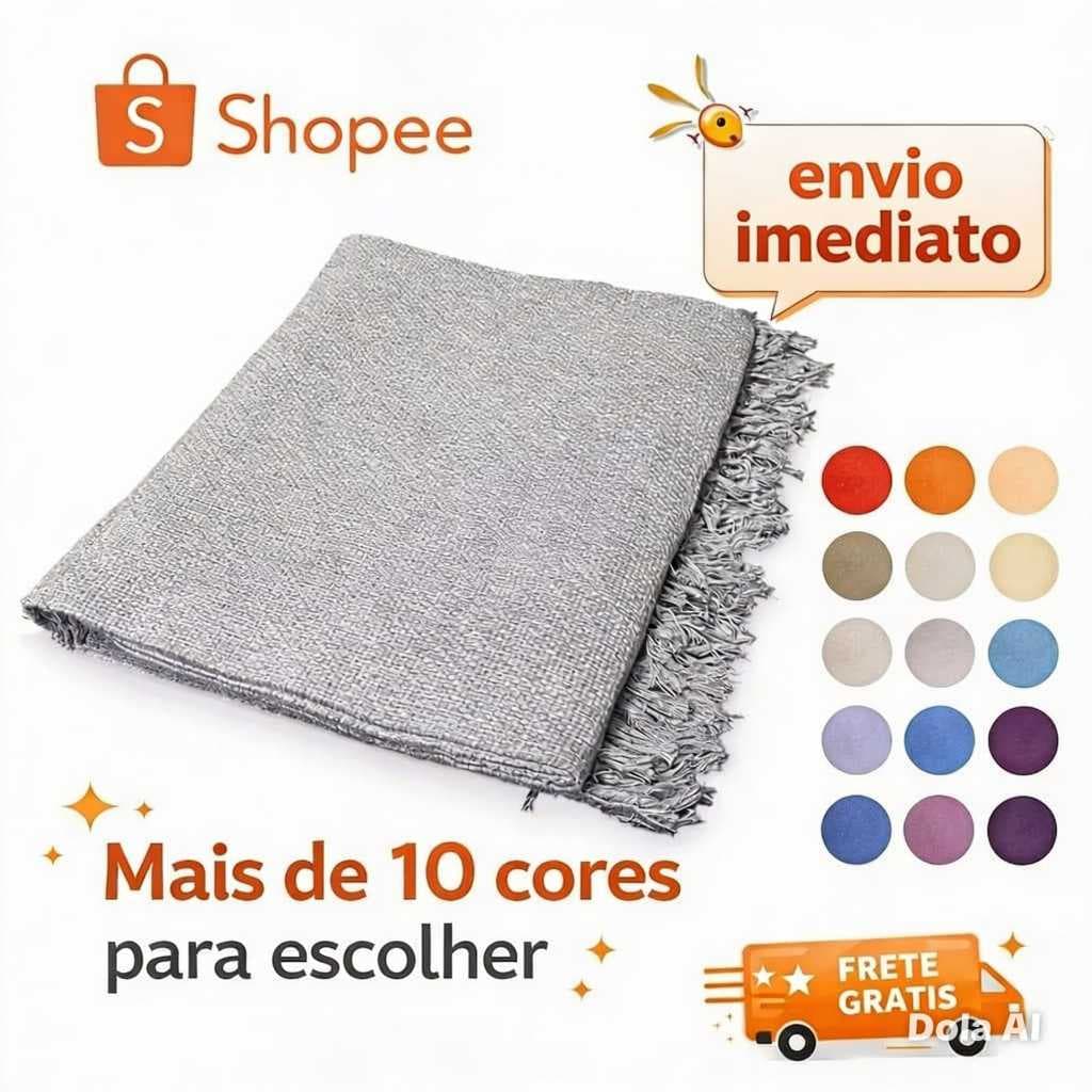 MANTA PARA SOFÁ OU CAMA GIGANTE  2.20 X 1.20 LUXO 100% ALGODÃO DECORATIVA ARTESANAL