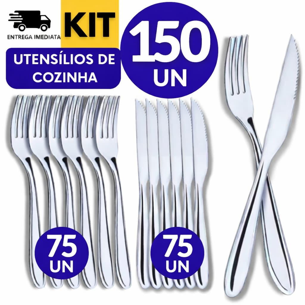COMBO 150/100/76/50 Kit Talheres Inox Super Resistente Não Enferruja