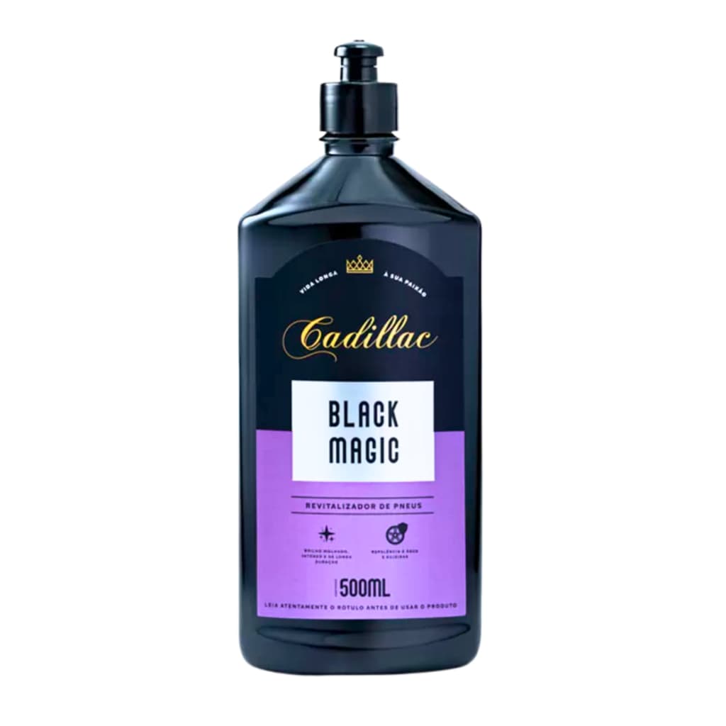 Pretinho Black Magic Cadillac Brilho Intenso Revitaliza Restaura Pneus e Borrachas