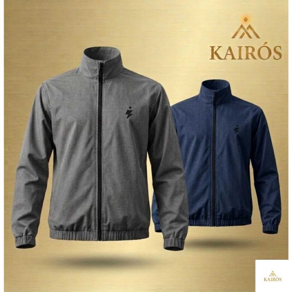 KIT 2 JAQUETA CORTA VENTO MASCULINA LISA COM ZÍPER ACADEMIA TREINO
