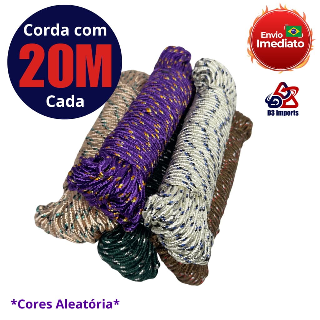 Cordas Premium 20m Varal de Parede Teto Alta Resistência