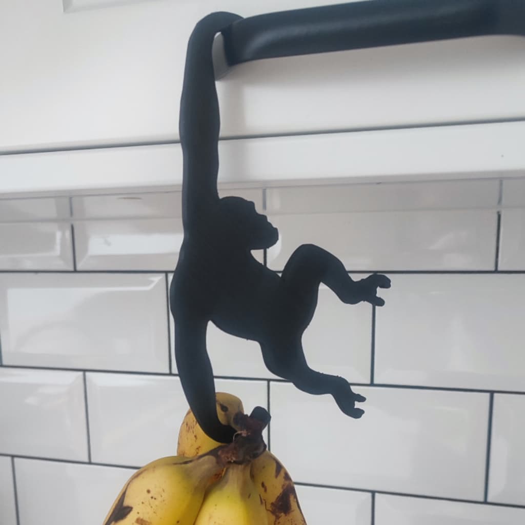 Pendurador de Banana Macaco Anti Apodrecimento Divertido Suporte Cozinha Organizador Gancho Criativo