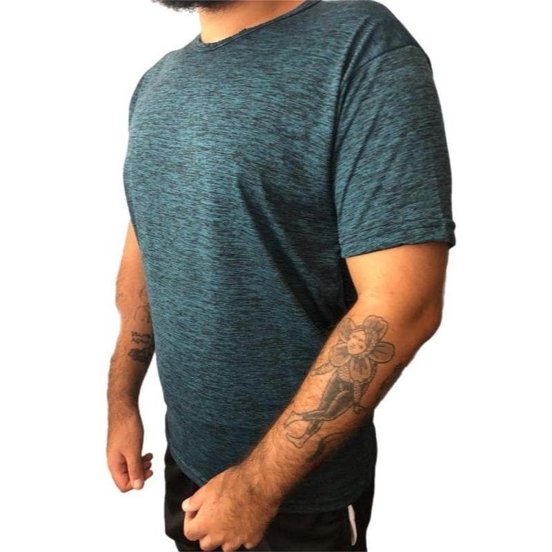 Camiseta Mesclada em Dry Fit Masculina Treino academia