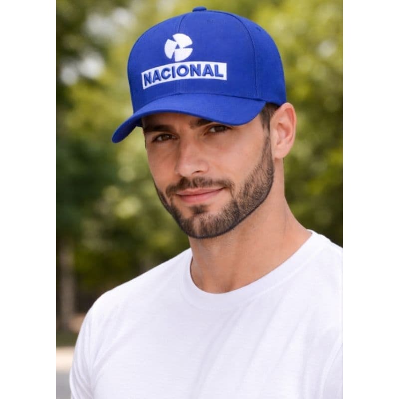 Boné Nacional Airton Senna Azul Royal Bordado Assinatura Senna Unissex