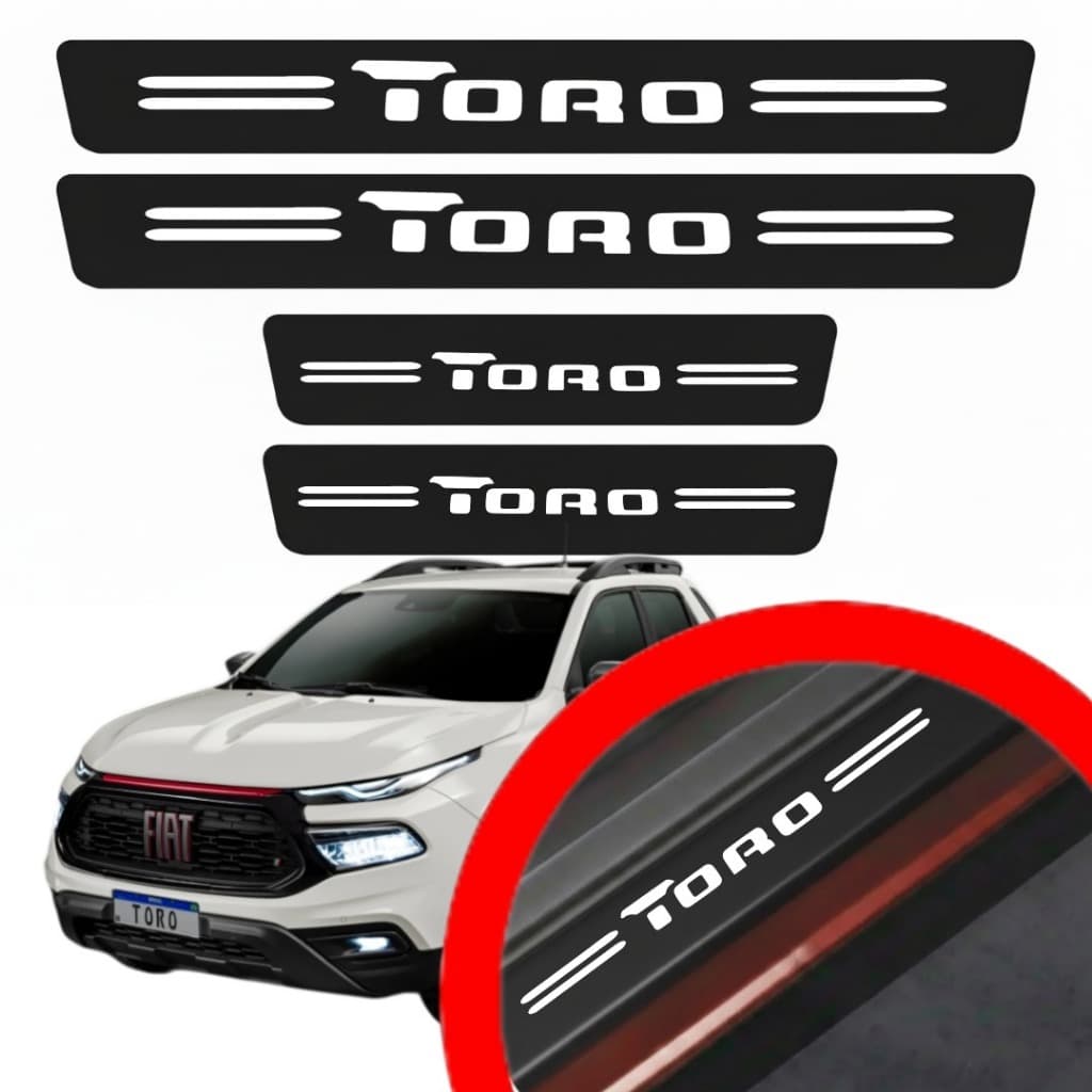 SOLEIRA PROTEÇAO PORTA TORO UNIVERSAL VINIL PARA CARRO AUTOMOTIVO PERSONALIZADA VARIAS CORES
