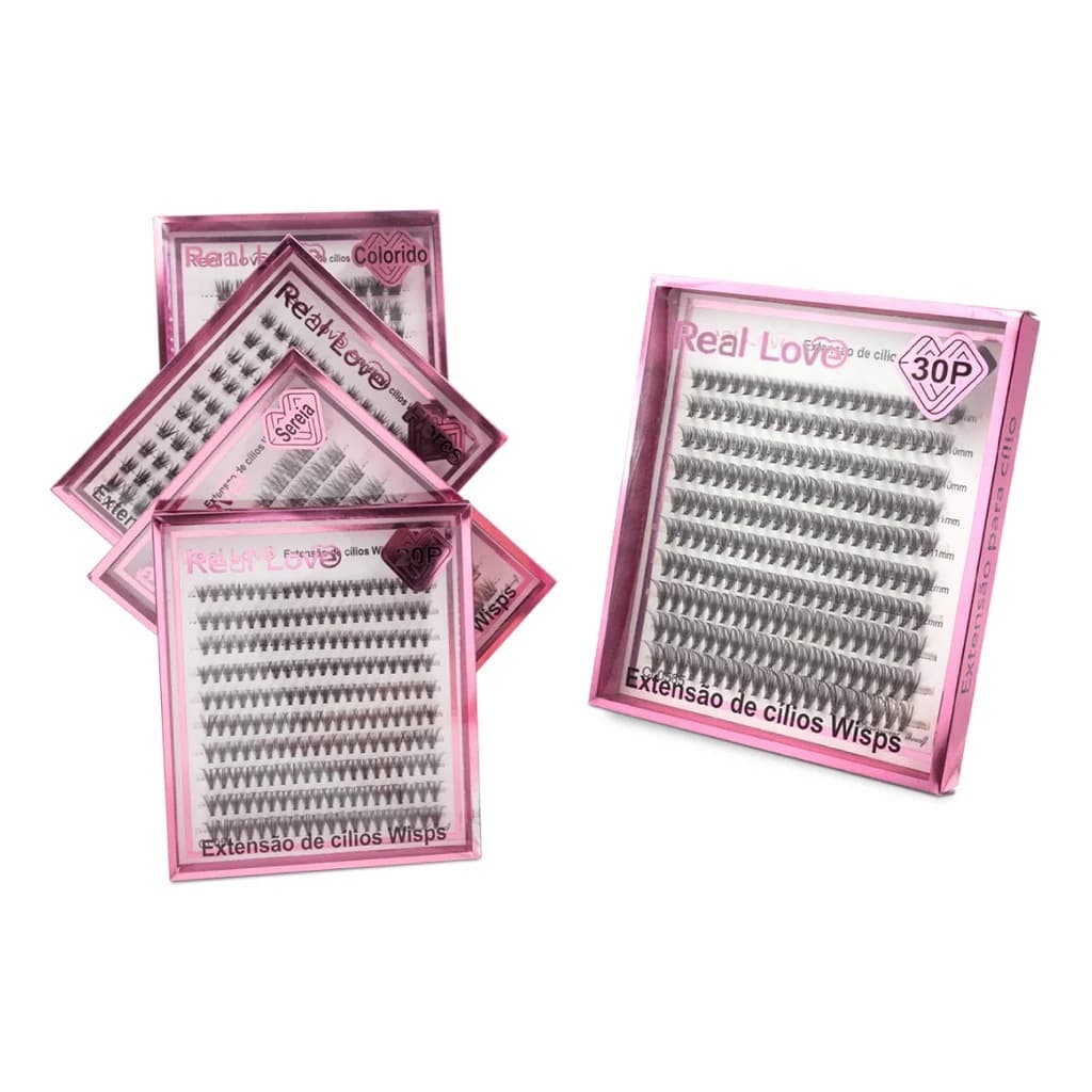 Cílios Tufinho Wisps TL16 Colorido Real Love Volume Leve Natural -TL16-Mix-0.07D