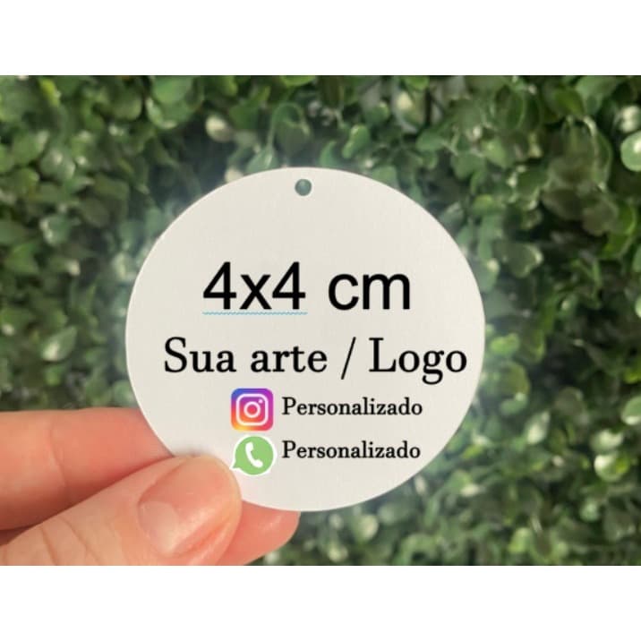 Tag Personalizada 4x4cm Redonda – Com Sua Arte ou Logo