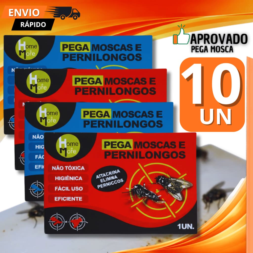 Kit 10/8/6/4 Unidades Pega Mosca Cola Adesiva Mosquito Eficiente Pratico Gruda Rápido Premium
