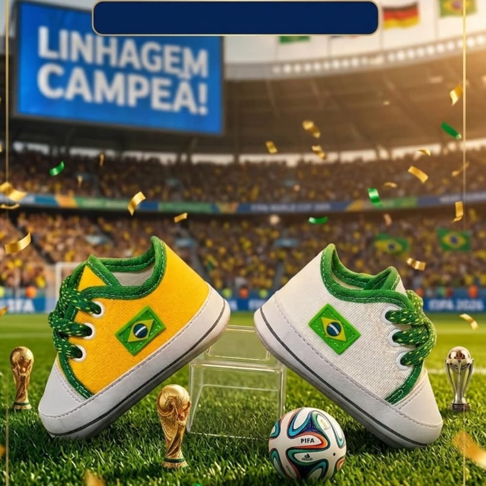 Sapatinho Bebe Recém Nascido Tênis infantil Menino Menina confortável macio leve Brasil Copa