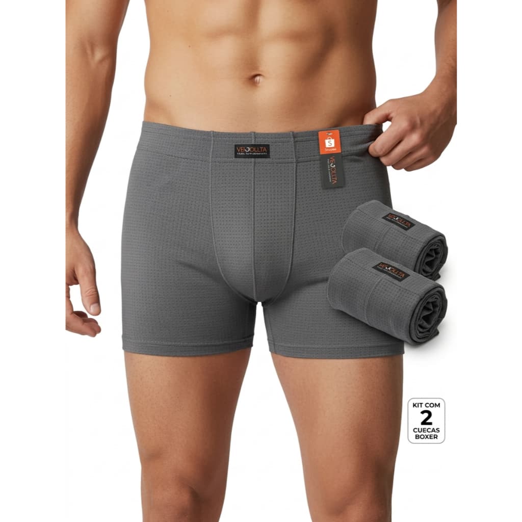Kit 2 Cuecas Masculinas Boxer Anti Suor Microperfurada Respirável Poliamida Premium