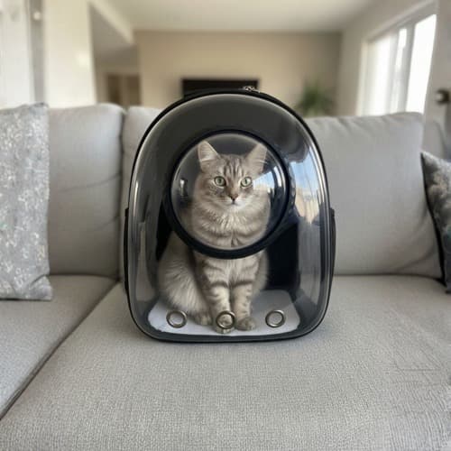 Mochila De Transporte Para Animais Pet Visão 360 Bolsa Panoramica Viagem Gato Cão Respirável