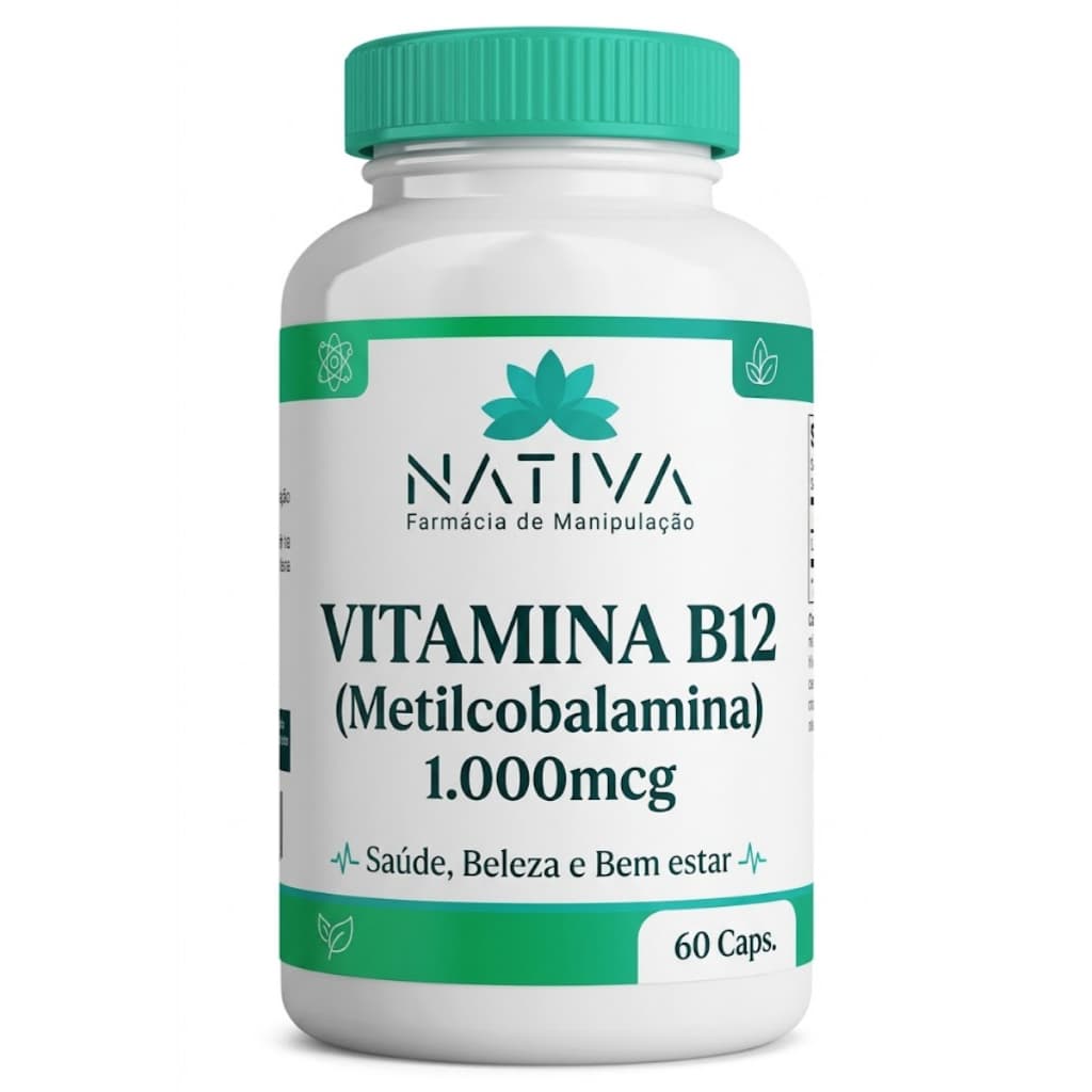 Vitamina B12 1mg (1000mcg) Metilcobalamina Original 60 ou 120 cápsulas