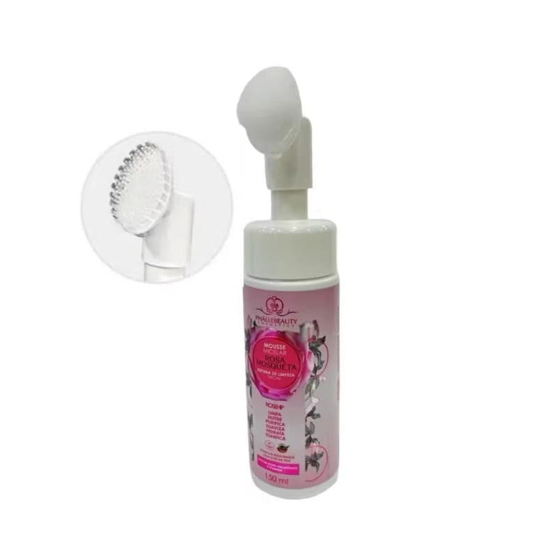 PhálleBeauty Mousse Micelar Rosa Mosqueta 150ml - Limpeza Profunda e Cruelty-Free