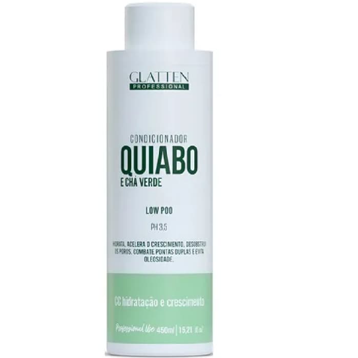 Condicionador Glatten Profissional Quiabo e Chá verde Hidratação e Crescimento acelerado 450ml