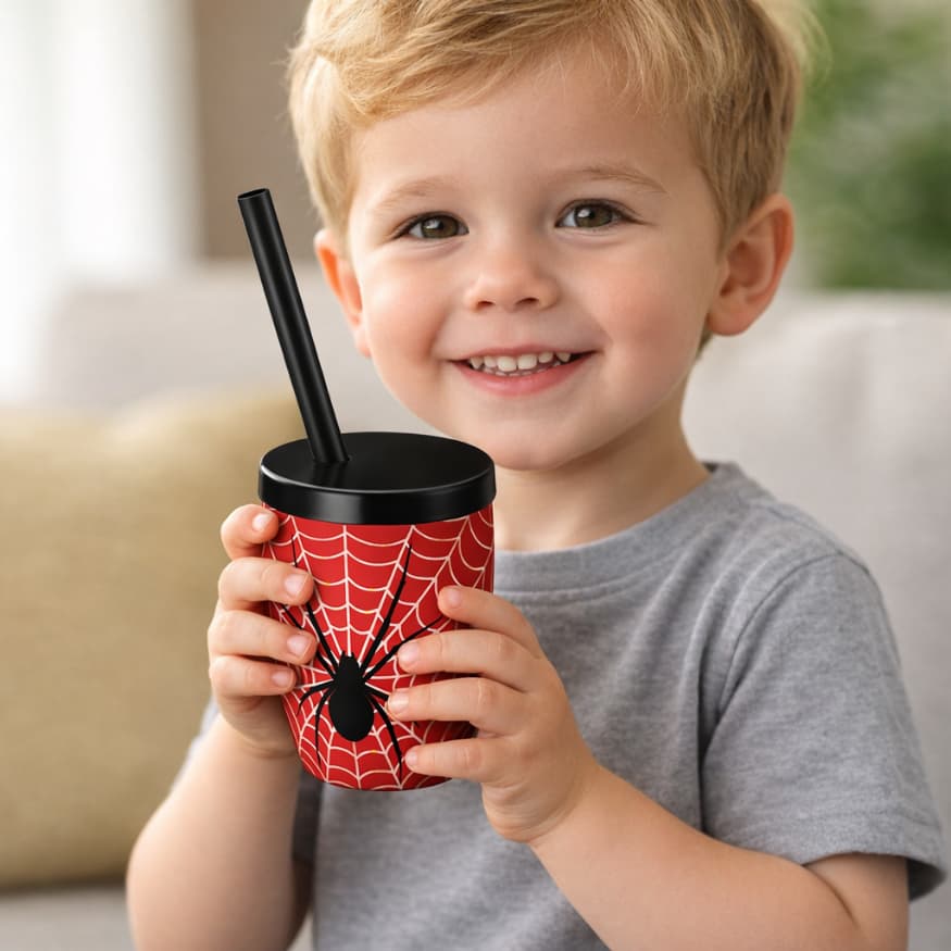 Copo Infantil com Canudo 300ml Infantil Lembrancinha