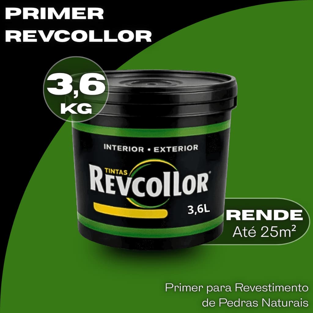 Primer Revcollor Para Pedra Natural 3,6Kg Fundo Preparador Alta Cobertura e Aderência Premium
