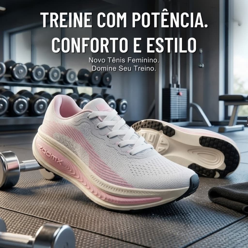Tênis Feminino Esportivo Zomm Respirável Casual Branco e Rosa Tamanho 34 a 43 Leve e Moderno