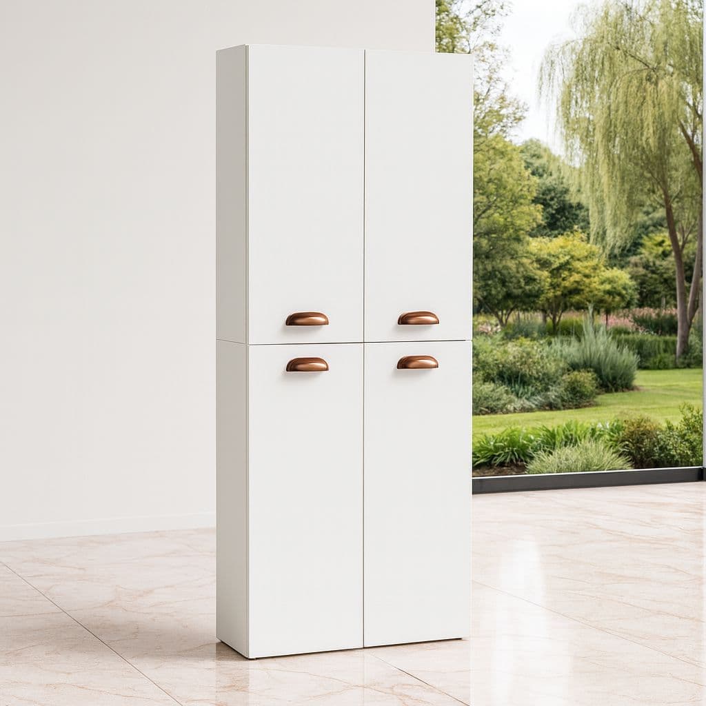 Armário Catarina com 4 Portas e 4 Prateleiras para Organização