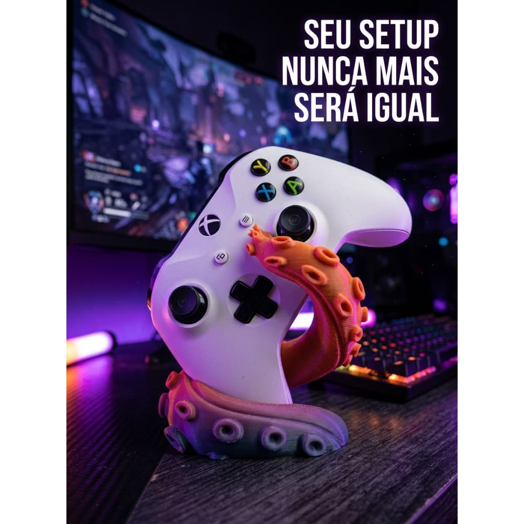 Suporte Gamer Tentáculo para Controles PS3, PS4, PS5, Xbox One, Series X|S e Switch