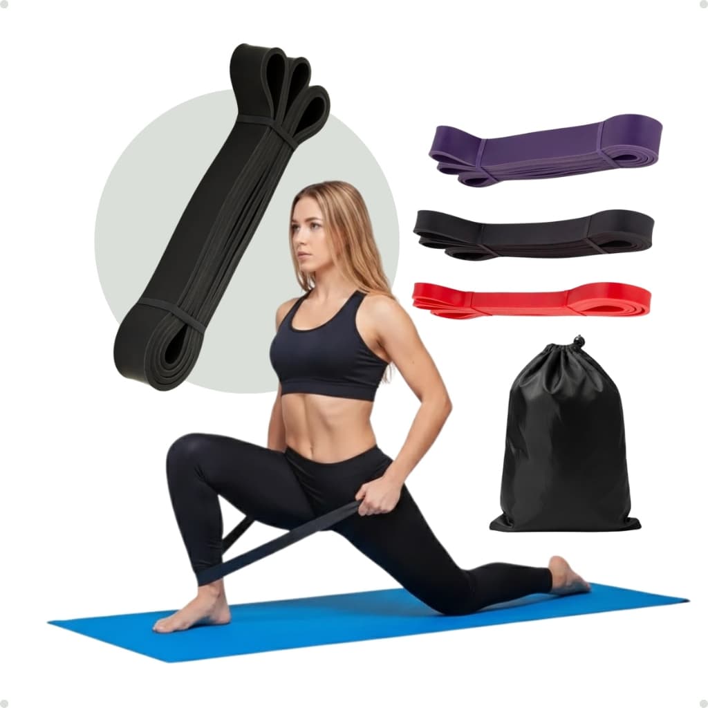 Kit com 3 Elásticos Superband Leve/moderado/pesado Treino Academia