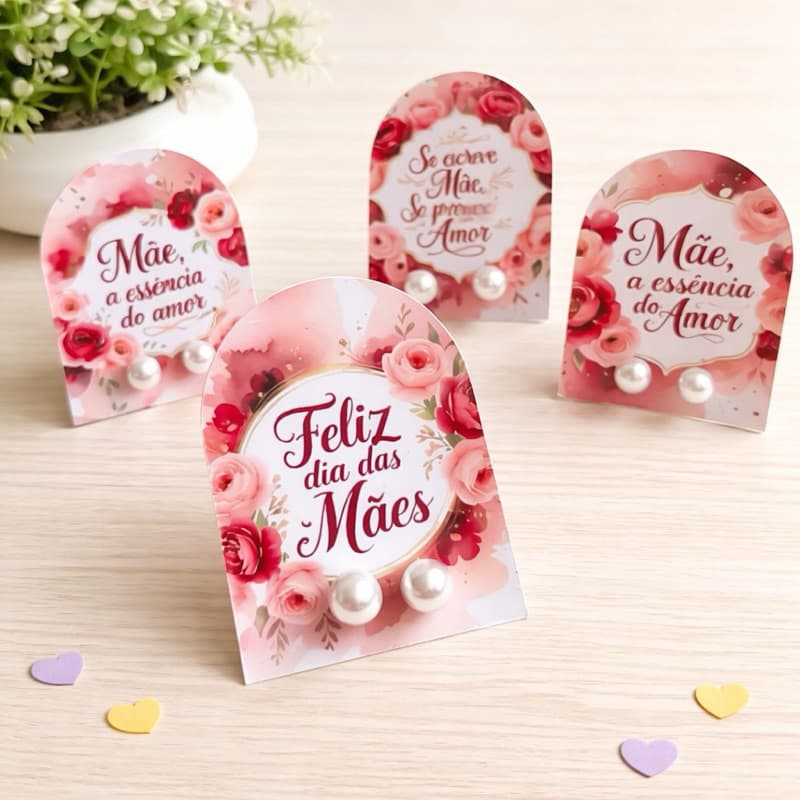 Tag para Brinco Dia das Mães | Tag Expositora Floral 5cm | Frases para Mães