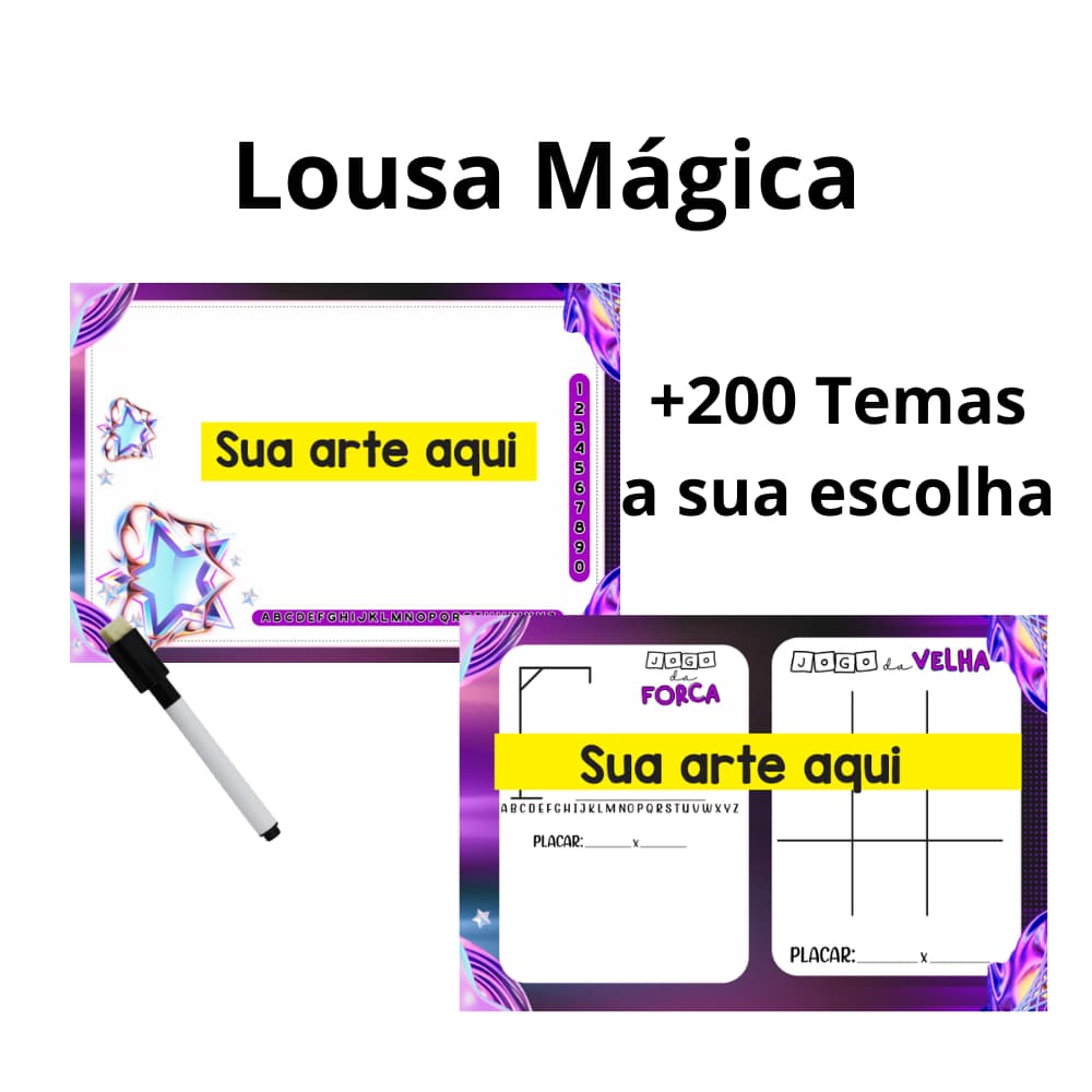 Kit Lousa Mágica temas a sua Escolha +200 Temas disponíveis