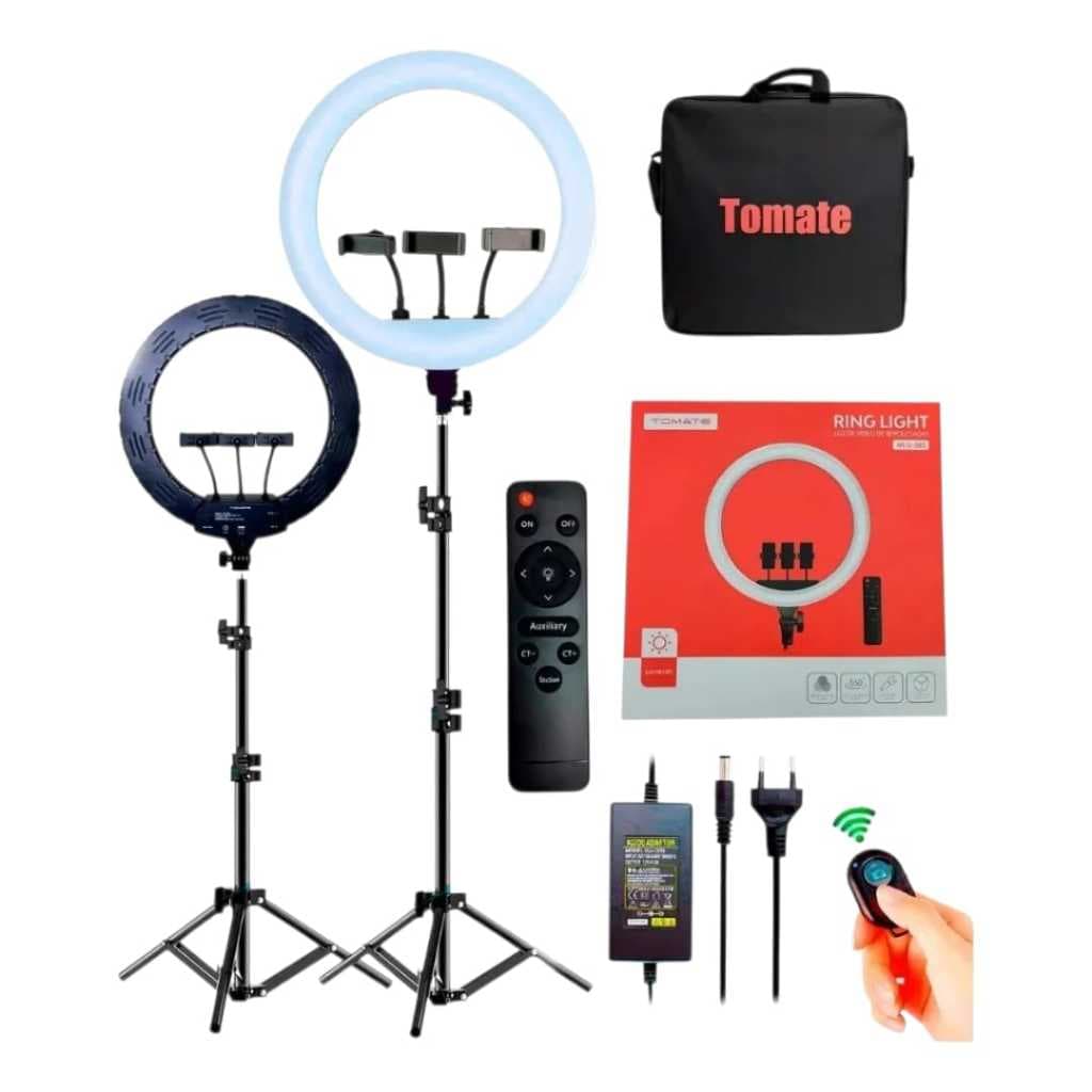 Led Ring Light 18 Polegadas 45w Tomate Mlg-193 3 Cores 110/220V Original