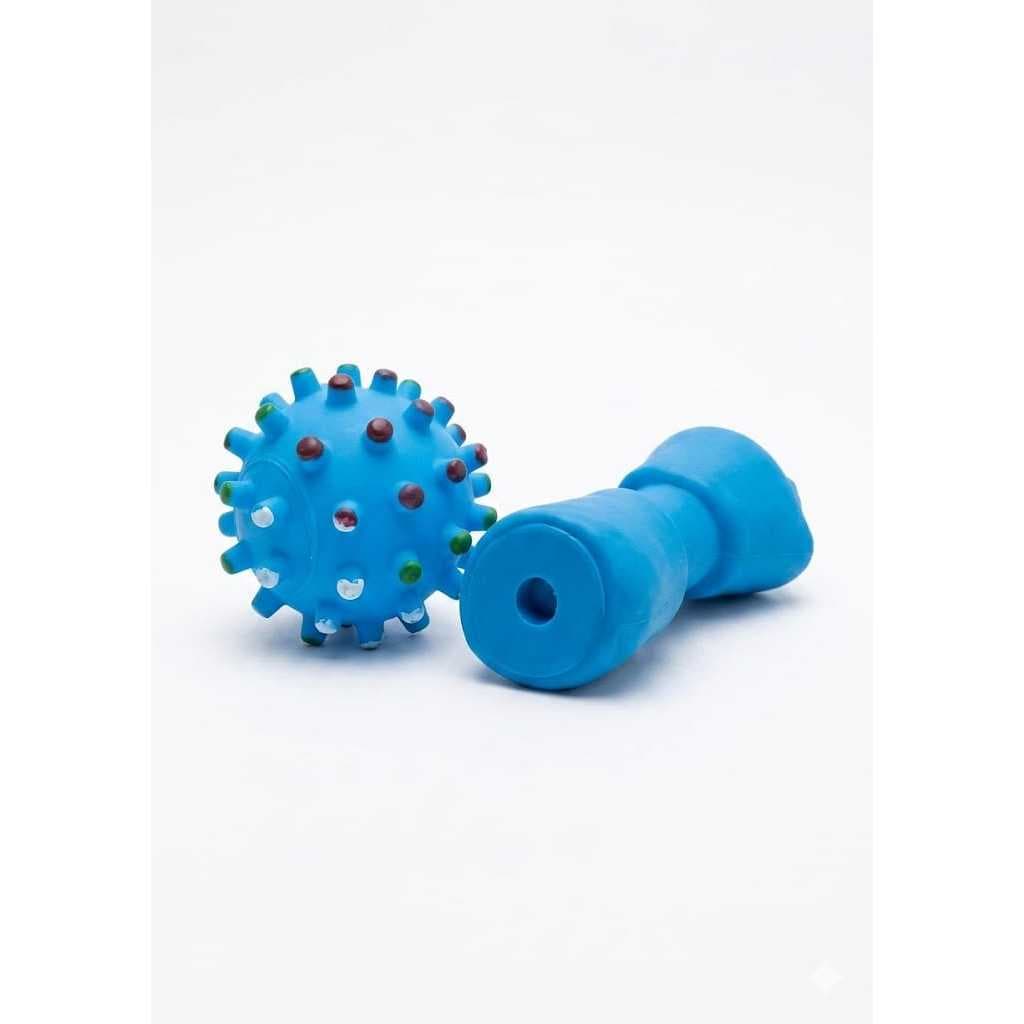 ​Kit 2 Brinquedos Mordedores para Cães – Bola Cravo e Osso de Borracha Resistente Ringo