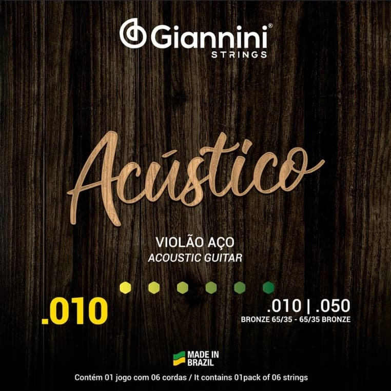 Encordoamento Giannini P/Violão Aço Bronze 65/35 0.010" Geswam