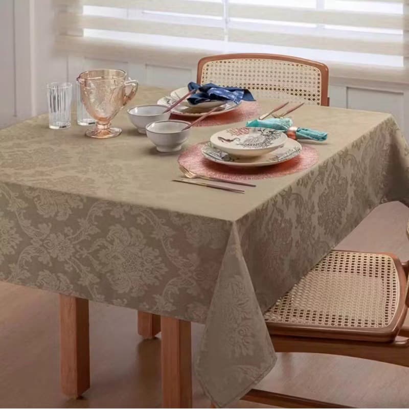 Toalha de Mesa 4 | 6 | 8 | 10 | 12 | 14 Lugares, Jacquard Luxo Eventos/Festas