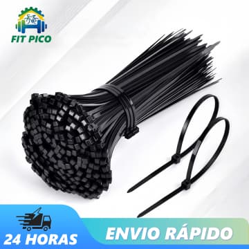 Kit 100 Abraçadeira de Nylon Cinta Plástica Enforca Gato Preto 10cm 15cm 20cm 30cm